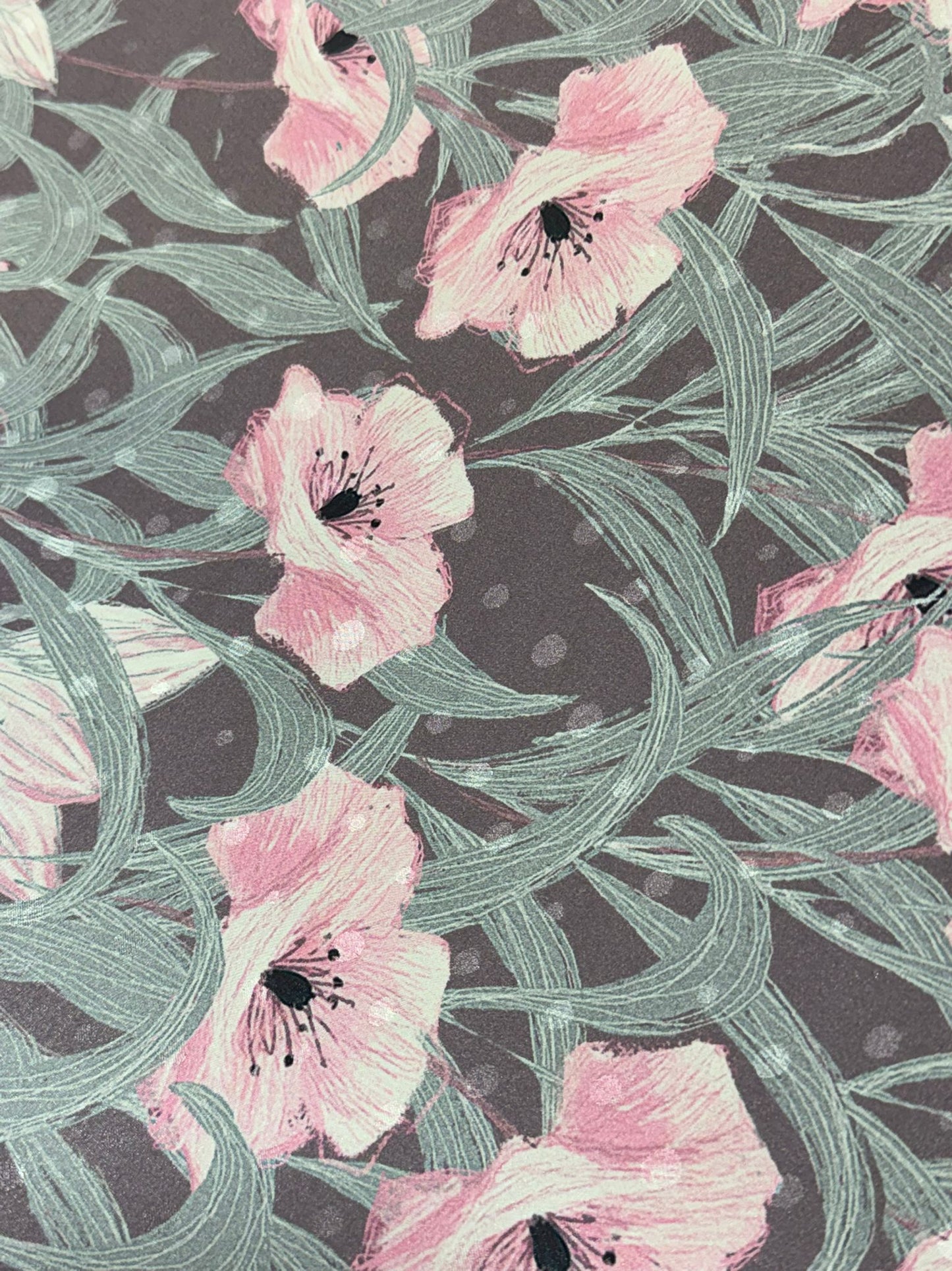 Soft Floral Print Polyester Fabric – 140cm Wide (Sold Per Metre)