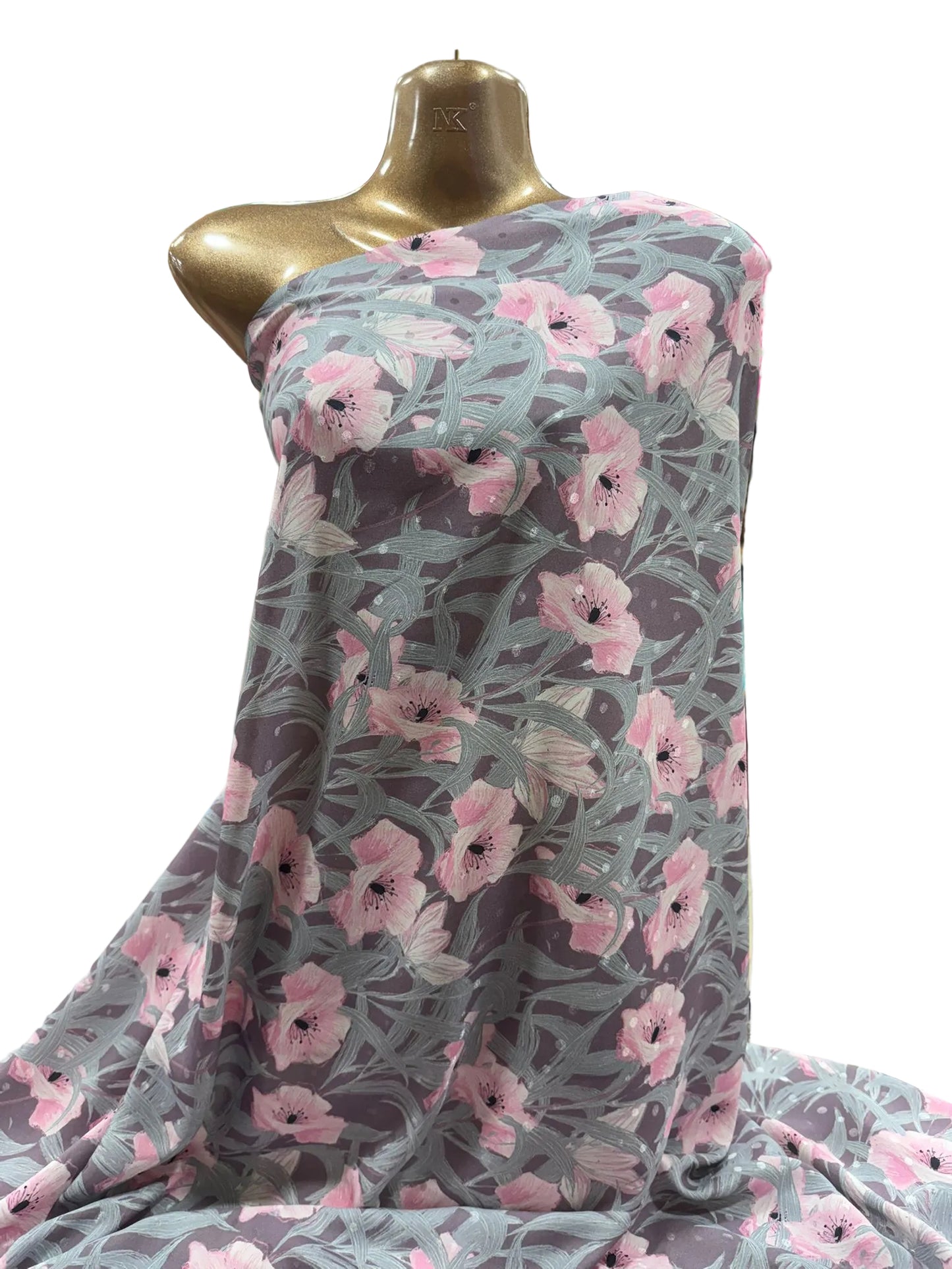 Soft Floral Print Polyester Fabric – 140cm Wide (Sold Per Metre)