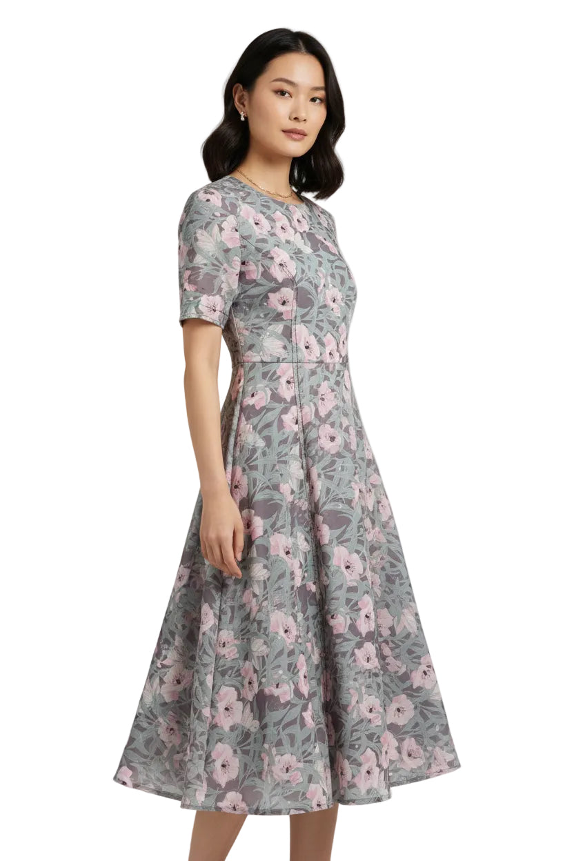 Soft Floral Print Polyester Fabric – 140cm Wide (Sold Per Metre)