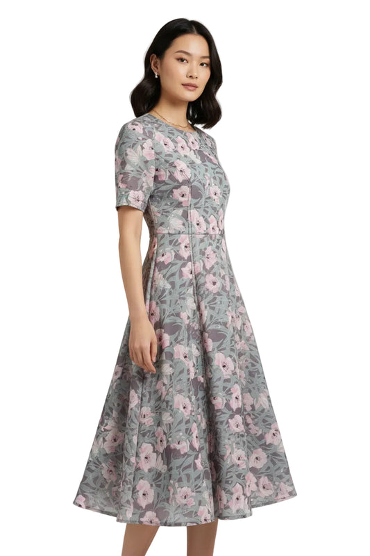 Soft Floral Print Polyester Fabric – 140cm Wide (Sold Per Metre)