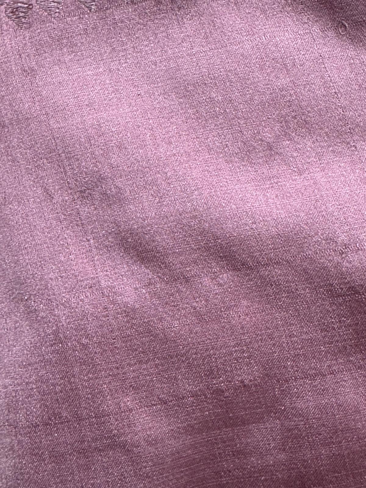 Banarasi Handwoven Silk Sari in Dusty Mauve with Silver Zari Floral Detailing – Crafted in Varanasi