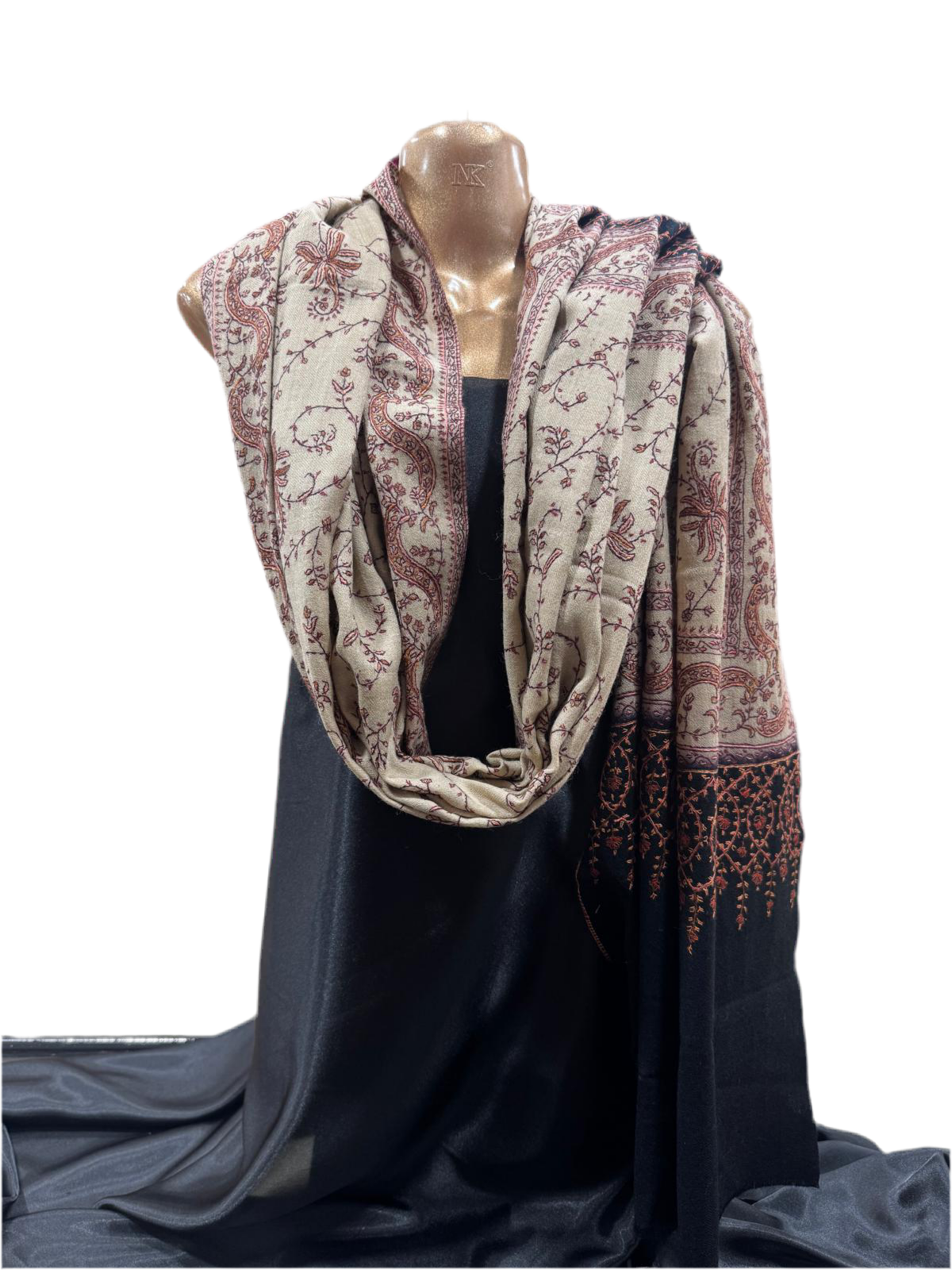 Handcrafted Wool Shawl with Thread Embroidery – Made in India